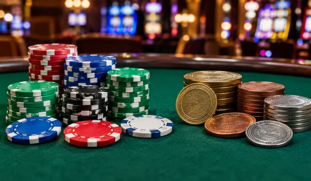 Casino Chip and a Casino Token