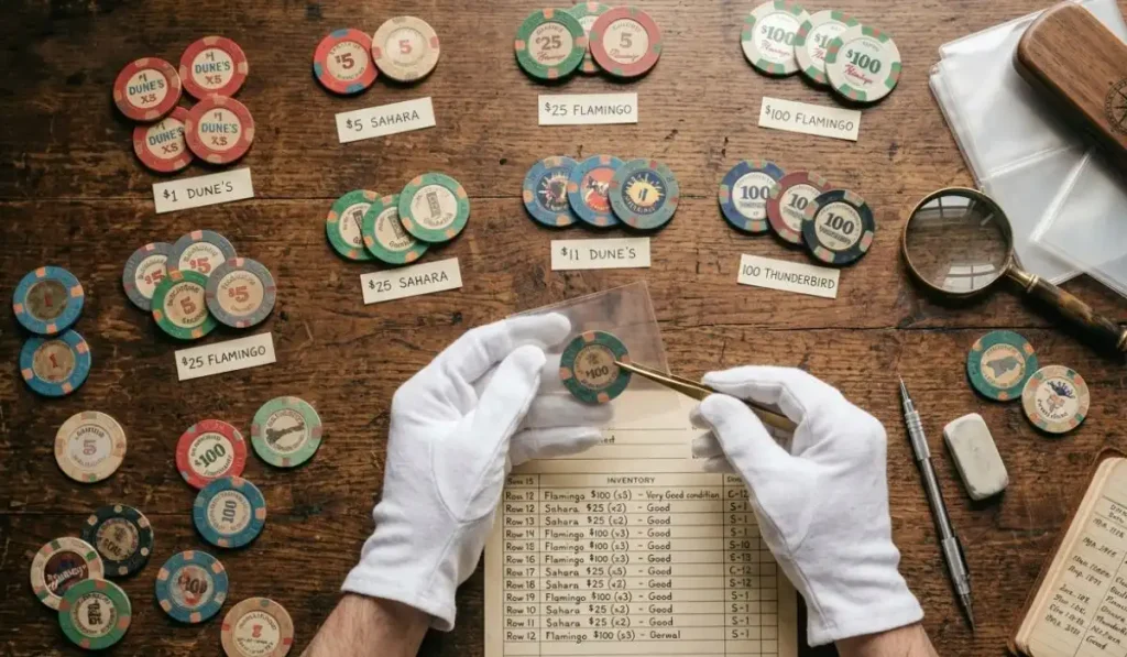checking multiple casino chips